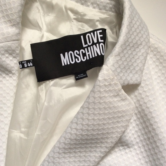 Love Moschino white jacket black heart pockets - Picture 3 of 4